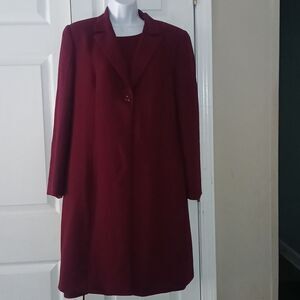 Kasper A.S.L.  Vintage 2 pcs skirt jacket blazer set burgundy  Sz 14 NWOT